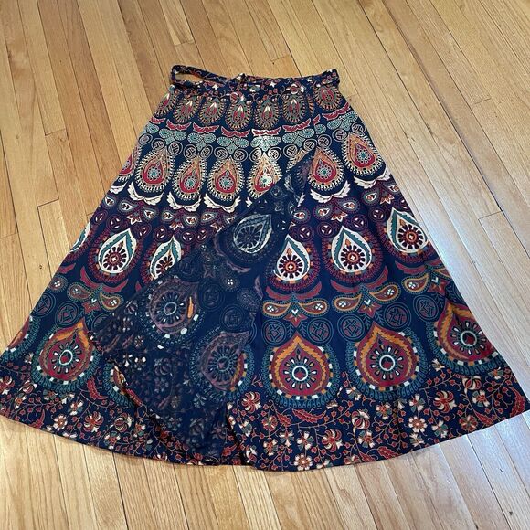 Unbranded Maxi Wrap Skirt Printed Tribal Ethnic Indian Pattern One Size Cotton - Picture 14 of 16